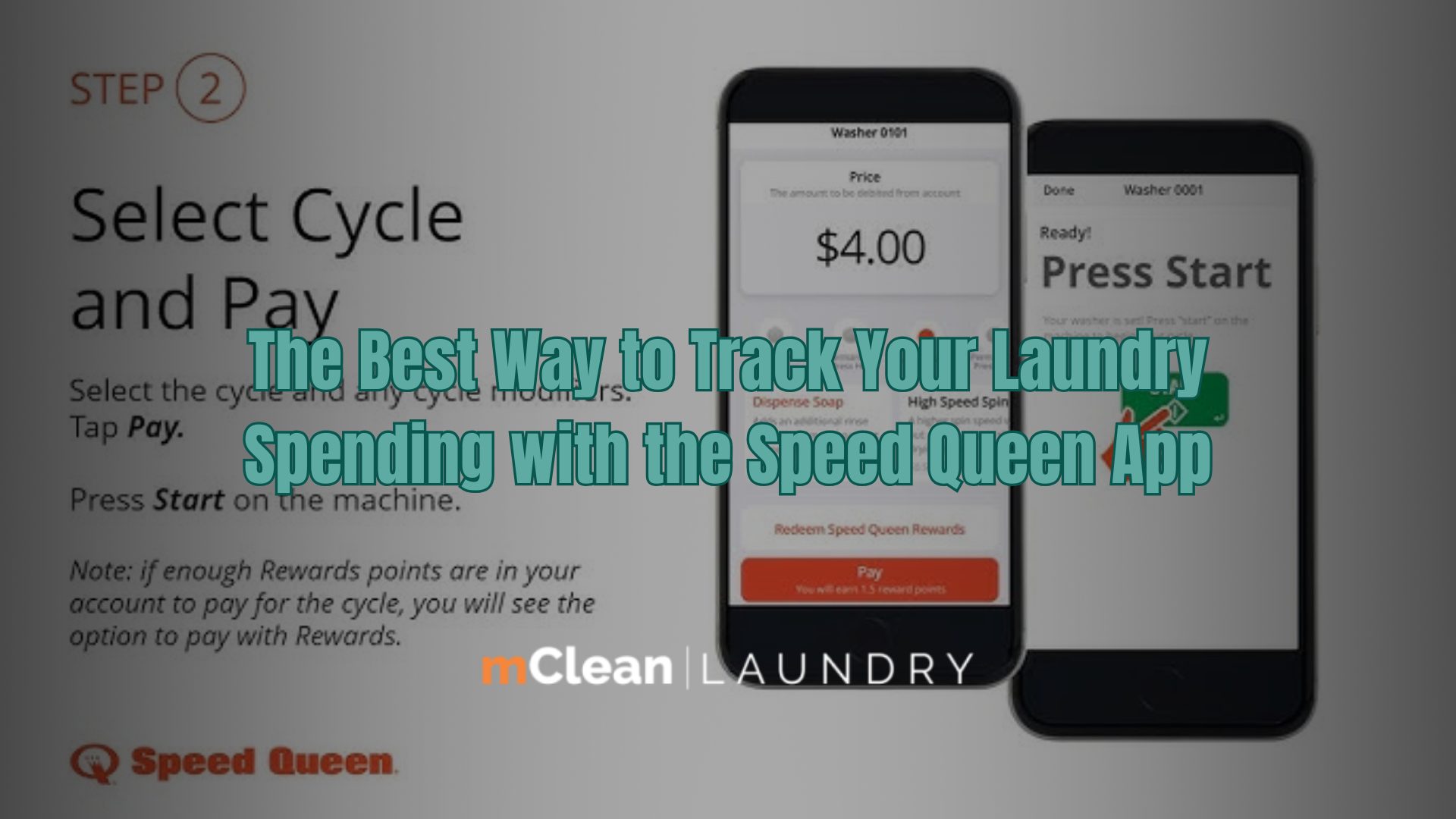 Using Speed Queen app at mClean Laundry Flat Rock to track laundry expenses